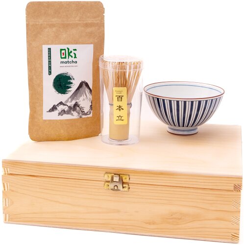 Zestaw Matcha 3 elemntów w drewnianym pudełku. / szt.